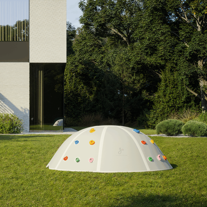 Domo de Escalada y Salto inflable de 190 cm, seguro y resistente, con tecnología Drop-Stitch, ideal para trepar, saltar y jugar al aire libre desde los 3 años.