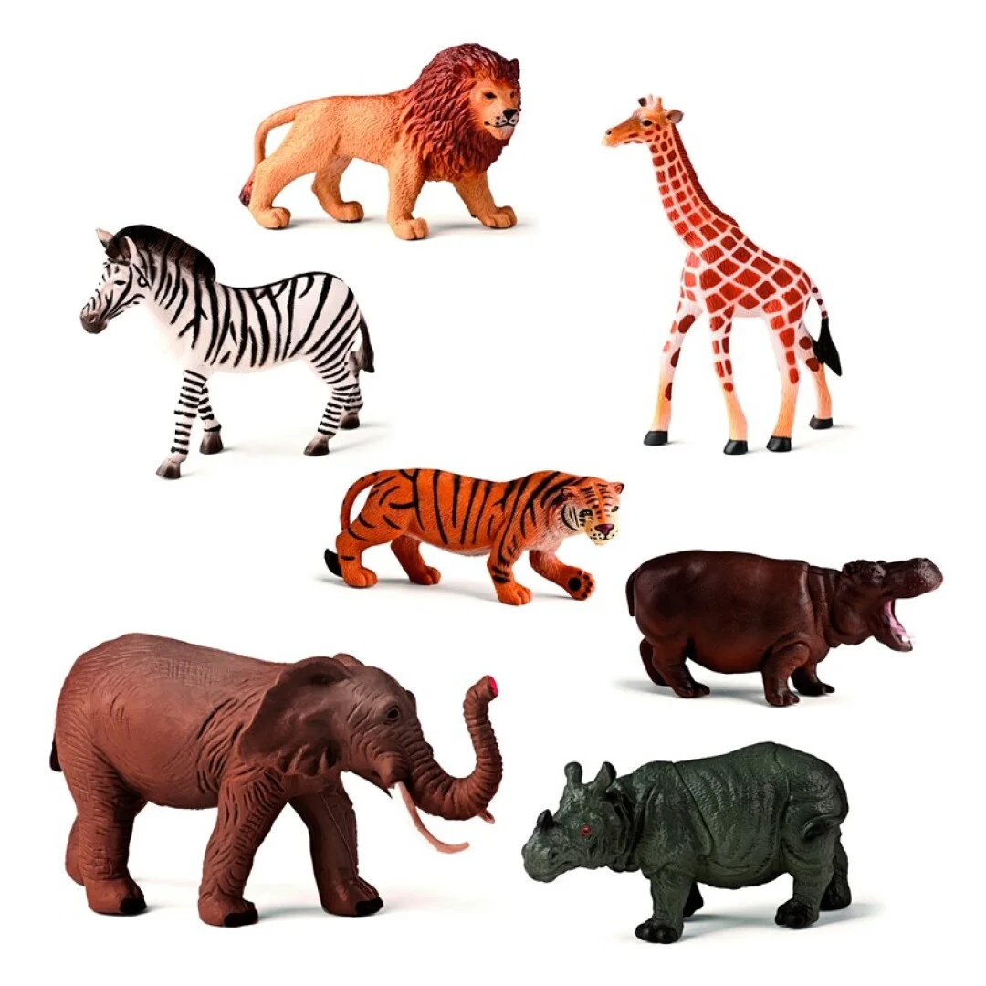 figuras animales de la selva 7 uds