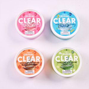 Crystal Clear Slime · Slime sensorial transparente con aroma