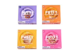 Masa sensorial Putty Dulces Aromas con toppings decorativos en su recipiente