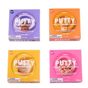 Masa sensorial Putty Dulces Aromas con toppings decorativos en su recipiente